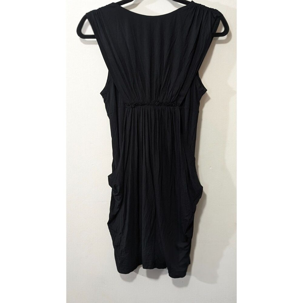 Day Trip Double Layer Ruched Little Black Dress XS - Picture 6 of 7